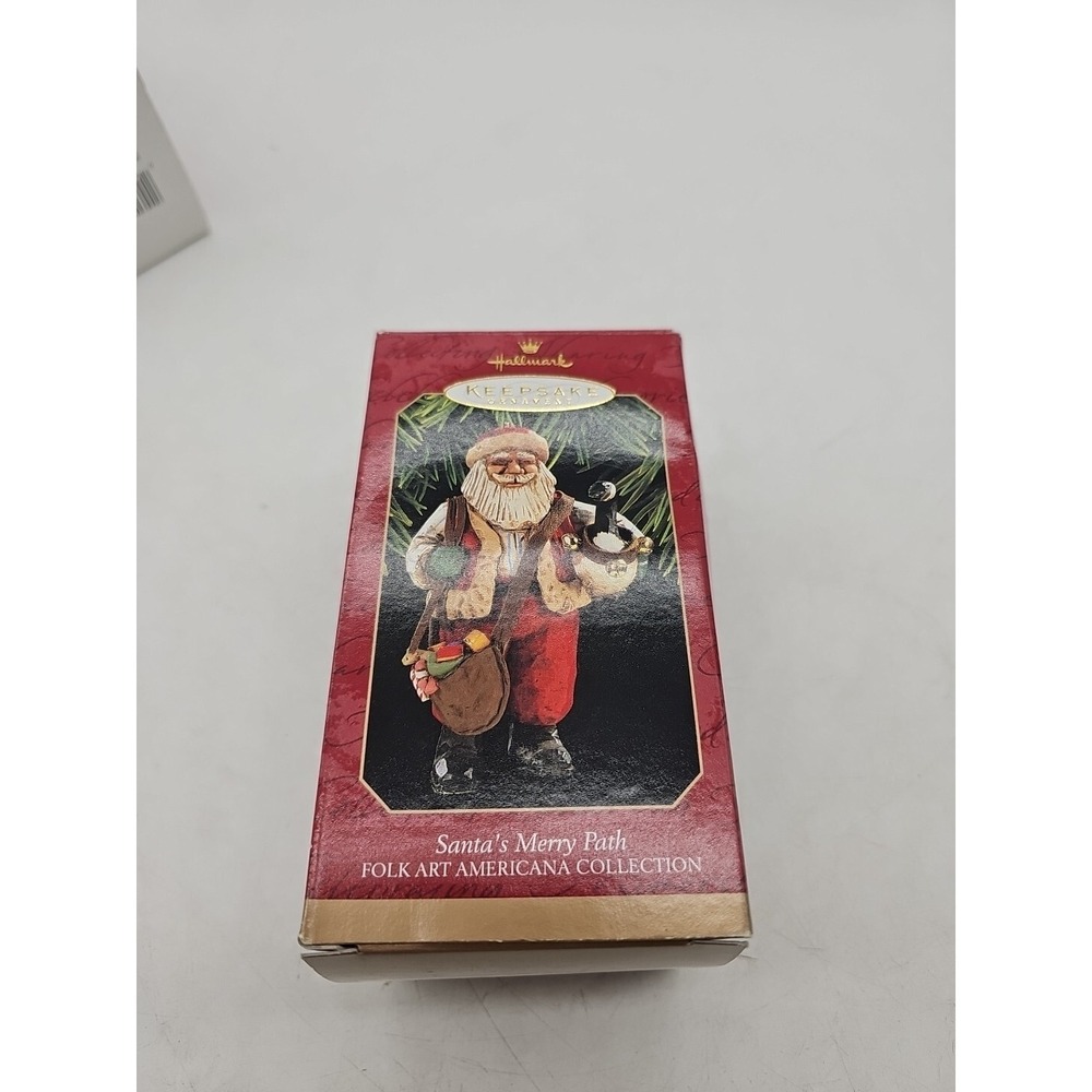 Hallmark Keepsake SANTA'S MERRY PATH Folk Art Americana Collection 1997